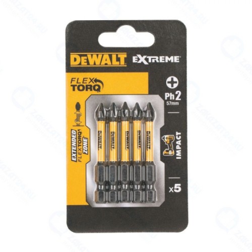 Биты ударные DeWALT DT7998T [50мм, PH2, Torsion, 5шт]