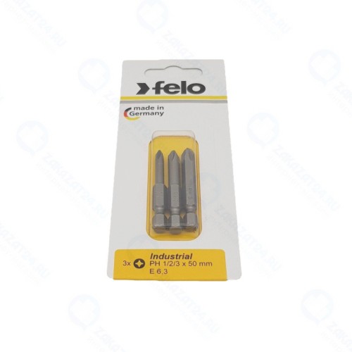 Биты крестовые Felo 03293116 PH 1/PH 2/PH 3X50, 3 шт в блистере