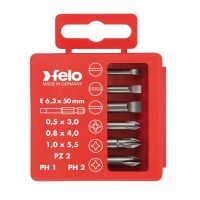 Набор бит шлицевых плоских Felo 03092516, PZ2 и PH1-2 50 мм в упаковке, 6 шт