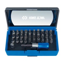 Набор вставок KING TONY (бит) 1/4", TORX, HEX, PZ, PH, SLOT, 32 предмета