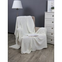 Плед вязаный Buenas Noches Assai Трикотаж, 180х200, молочный