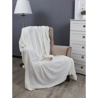 Плед вязаный Buenas Noches Primo Трикотаж, 180х200, молочный