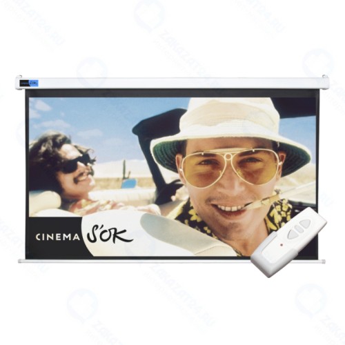 Экран с электроприводом Cinema S'OK SCPSM-236x133FG Pro 107' 16:9 настенно-потолочный, моторизованный, Fiberglass, белый корпус