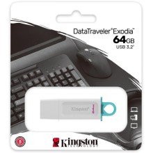 USB флешка 64Gb Kingston DataTraveler Exodia USB 3.2 Gen 1 (USB 3.0) white