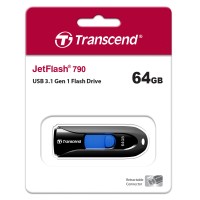 USB флешка 64Gb Transcend JetFlash 790K black USB 3.1 Gen 1 (90/28 Mb/s)