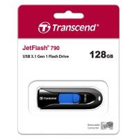 USB флешка 128Gb Transcend JetFlash 790K black USB 3.1 Gen 1 (90/45 Mb/s)