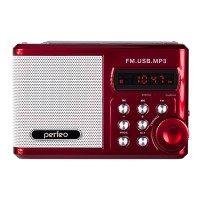 Мини-аудио система Perfeo Sound Ranger, УКВ+FM, MP3 (USB/TF), USB-audio, BL-5C 1000mAh, красный