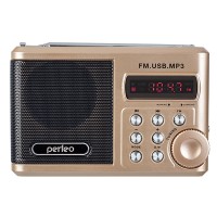 Мини-аудио система Perfeo Sound Ranger, УКВ+FM, MP3 (USB/TF), USB-audio, BL-5C 1000mAh, шамп.золот