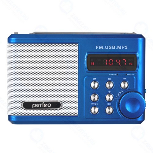 Мини-аудио система Perfeo Sound Ranger, УКВ+FM, MP3 (USB/TF), USB-audio, BL-5C 1000mAh, синий