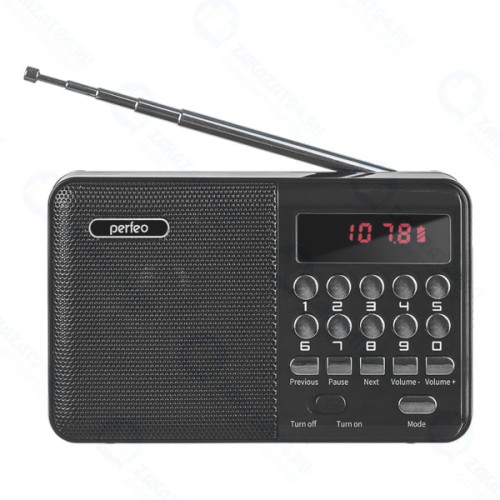 Радиоприемник цифровой Perfeo PALM FM+ 87.5-108МГц/ MP3/ питание USB или 18650/ черный (i90-BL)