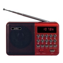 Радиоприемник цифровой Perfeo PALM FM+ 87.5-108МГц/ MP3/ питание USB или 18650/ красный (i90-BL)