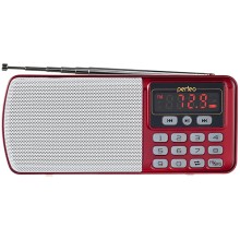 Радиоприемник цифровой Perfeo ЕГЕРЬ, FM+ 70-108МГц/ MP3/ питание USB или BL5C/ красный