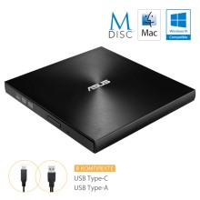 Внешний оптический привод Asus ZenDrive U9M USB 2.0, USB type C, Black (SDRW-08U9M-U/BLK/G/AS)