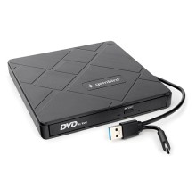 Внешний DVD-привод USB 3.0 со встроенным кардридером и хабом Gembird DVD-USB-04 пластик, черный Внешний DVD-привод USB 3.0 со встроенным кардридером и хабом Gembird DVD-USB-04 пластик, черный