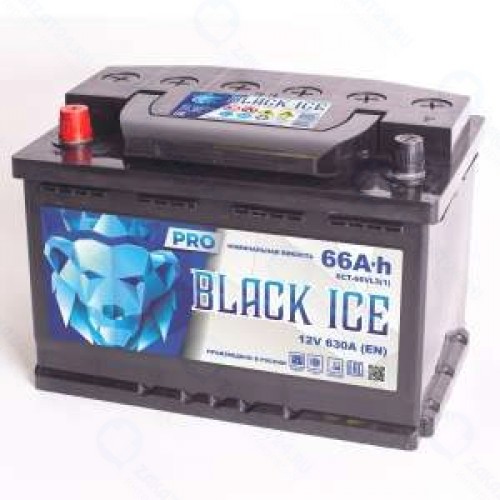 Аккумулятор BLACK ICE Pro 6СТ-66.1 630А, прямая полярность, 66 Ач