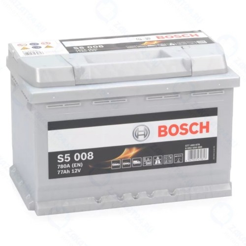 Аккумулятор BOSCH S5 008 Silver Plus 577 400 078 обратная полярность 77 Aч