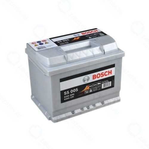 Аккумулятор BOSCH S5 005 Silver Plus 563 400 061 обратная полярность 63 Ач
