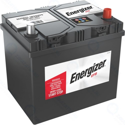 Аккумулятор ENERGIZER EFB 565 501 065 EE65D23, обратная, 65 Ач