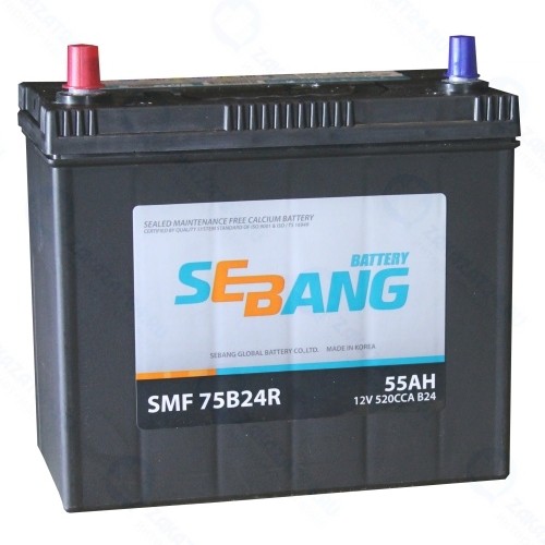 Аккумулятор SEBANG SMF 75B24R прямая полярность 55 Ач