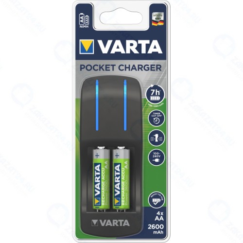 Зарядное устройство VARTA Pocket Charger + 4AA 2600 mAh R2U