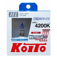 Лампа галогенная KOITO H1 Whitebeam 4200K 12V 55W, 2 шт, P0751W