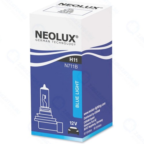 Лампа Neolux H11 12V-55W PGJ19-2 Blue Light, 1 шт, N711B