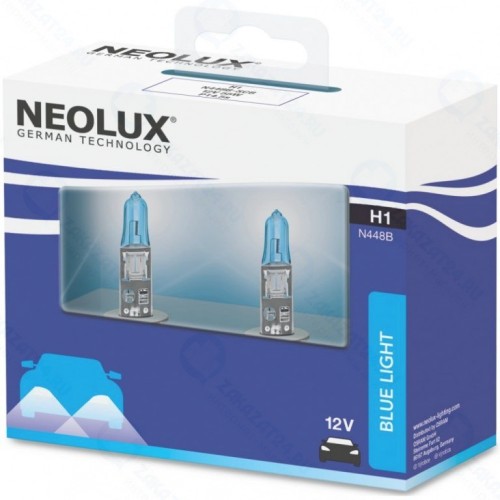 Лампа Neolux H1 12V-55W P14,5s Blue Light DuoBox, комплект 2 шт, SCBN448B-SCB