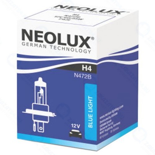 Лампа Neolux H4 12V-60/55W P43t Blue Light, 1 шт, N472B