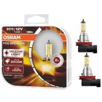 Лампа галогенная OSRAM Fog Breaker H11 55W PGJ19-2 +60% 2600К, 2шт, 12V, 62211FBR2