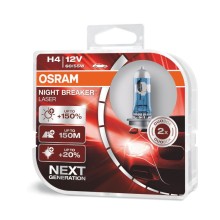 Лампа галогенная OSRAM H4 60/55W P43t+150% Night Breaker Laser 4050K, 2шт, 12V, 64193NL2
