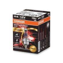 Лампа галогенная OSRAM Night Breaker 200 H4 (60/55W) P43t 4050К 12V, 1шт