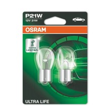 Лампа накаливания OSRAM P21W (BA15s) Ultra Life 12V, 2шт, 7506ULT-2бл