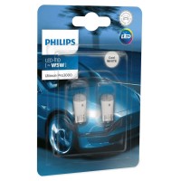 Лампа автомобильная PHILIPS Ultinon Pro3000 LED T10 W5W 12V-LED 0,6W (W2,1x9,5d) 6000K, 2шт, 11961U30CWB2
