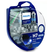 Лампа автомобильная PHILIPS Racing Vision GT200 H7 12V-55W (PX26d) (+200% света), 2шт, 12972RGTS2