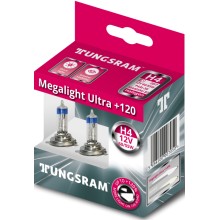Лампа автомобильная TUNGSRAM Megalight Ultra +120 H4 12V 60/55W (P43t), 2шт, 50440SNU B2 Лампа автомобильная TUNGSRAM Megalight Ultra +120 H4 12V 60/55W (P43t), 2шт, 50440SNU B2