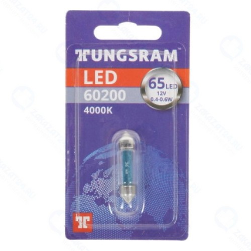 Лампа автомобильная Tungsram C5W 12V-LED (SV8,5) 4000K 0,5W, бл.1шт, 60200 BL1