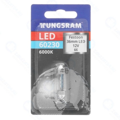 Лампа автомобильная Tungsram C5W 12V-LED (SV8,5) 6000K 0,5W, бл.1шт, 60230 BL1