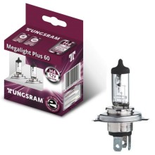 Лампа автомобильная Tungsram Megalight Plus H4 12V-60/55W (P43t), 2шт, 50440MPU B2 Лампа автомобильная Tungsram Megalight Plus H4 12V-60/55W (P43t), 2шт, 50440MPU B2