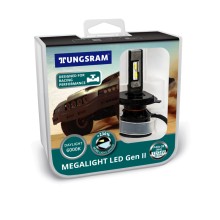Лампа автомобильная Tungsram Megalight LED GEN II +230 H4 12/24V-LED 6000K 20/20W (P43t), 2 шт, 61410 PB2 Лампа автомобильная Tungsram Megalight LED GEN II +230 H4 12/24V-LED 6000K 20/20W (P43t), 2 шт, 61410 PB2