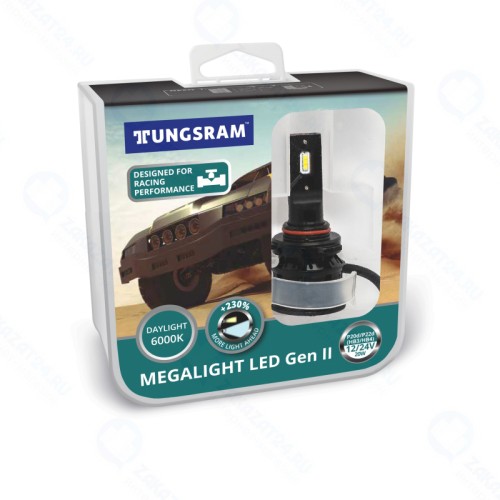 Лампа автомобильная Tungsram Megalight LED GEN II +230 HB3/HB4 12/24V-LED 6000K 20W (P20/22d), 2 шт, 61440 PB2