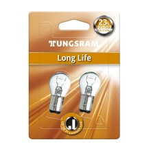 Лампа автомобильная TUNGSRAM Long Life P21W 12V (BA15s) (бл. 2шт.) Лампа автомобильная TUNGSRAM Long Life P21W 12V (BA15s) (бл. 2шт.)