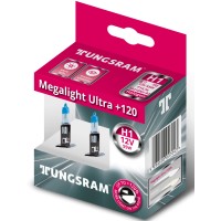 Лампа автомобильная TUNGSRAM Megalight Ultra +120 H1 12V 55W (P14,5s), 2шт, 50310NU B2