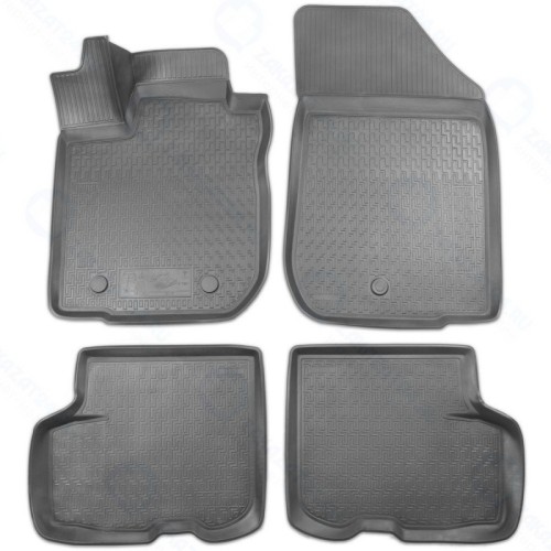 Коврики в салон автомобиля AutoMax для Renault Logan II седан (2014-н.в.)/Logan Stepway седан (2018-н.в.), полиуретан, с крепежом, 4 шт.