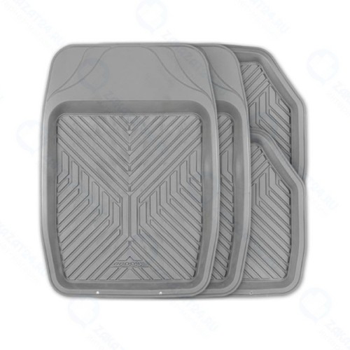 Коврик автомобильный AUTOPROFI универсальный, для переднего ряда, ПВХ, 69х48см серый (MAT-150f GY)