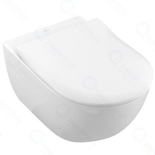 Унитаз VILLEROY & BOCH Subway 2.0 5614R2R1, подвесной, шгв 370*560*365, CeramicPlus, цвет-альпийский белый