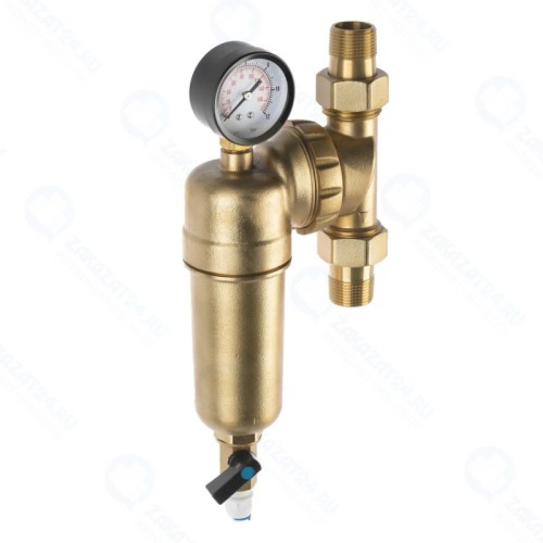 Фильтр Гейзер Бастион 7508095201 с манометром для холодной и горячей воды 3/4