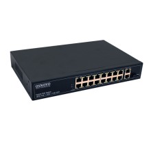 Коммутатор PoE Fast Ethernet на 16 x RJ45 PoE + 2 x RJ45 GE + 1 SFP GE порта OSNOVO SW-61621(300W)