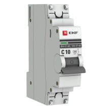 Автоматический выключатель EKF 1п C 10А 4.5кА ВА 47-63 PROxima, mcb4763-1-10C-pro