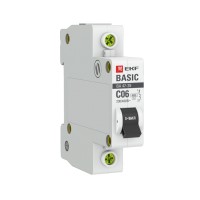 Автоматический выключатель EKF Basic 1P 6А (C) 4,5кА ВА 47-29 (mcb4729-1-06C)