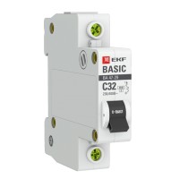 Автоматический выключатель EKF Basic 1P 32А (C) 4,5кА ВА 47-29 (mcb4729-1-32C)